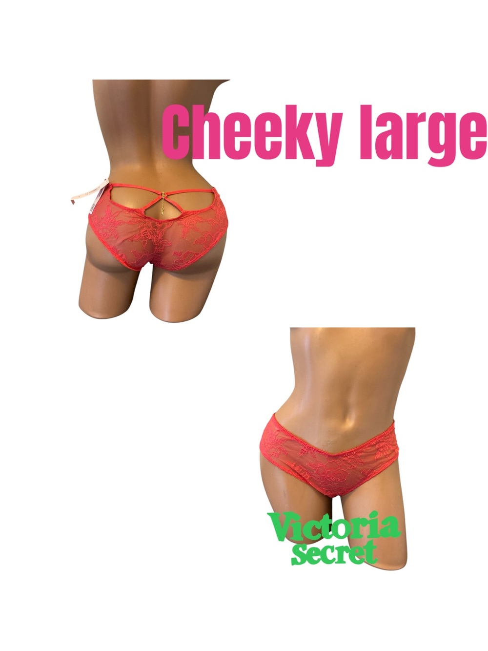 Victoria's Secret Coral Lace Cheeky Panty